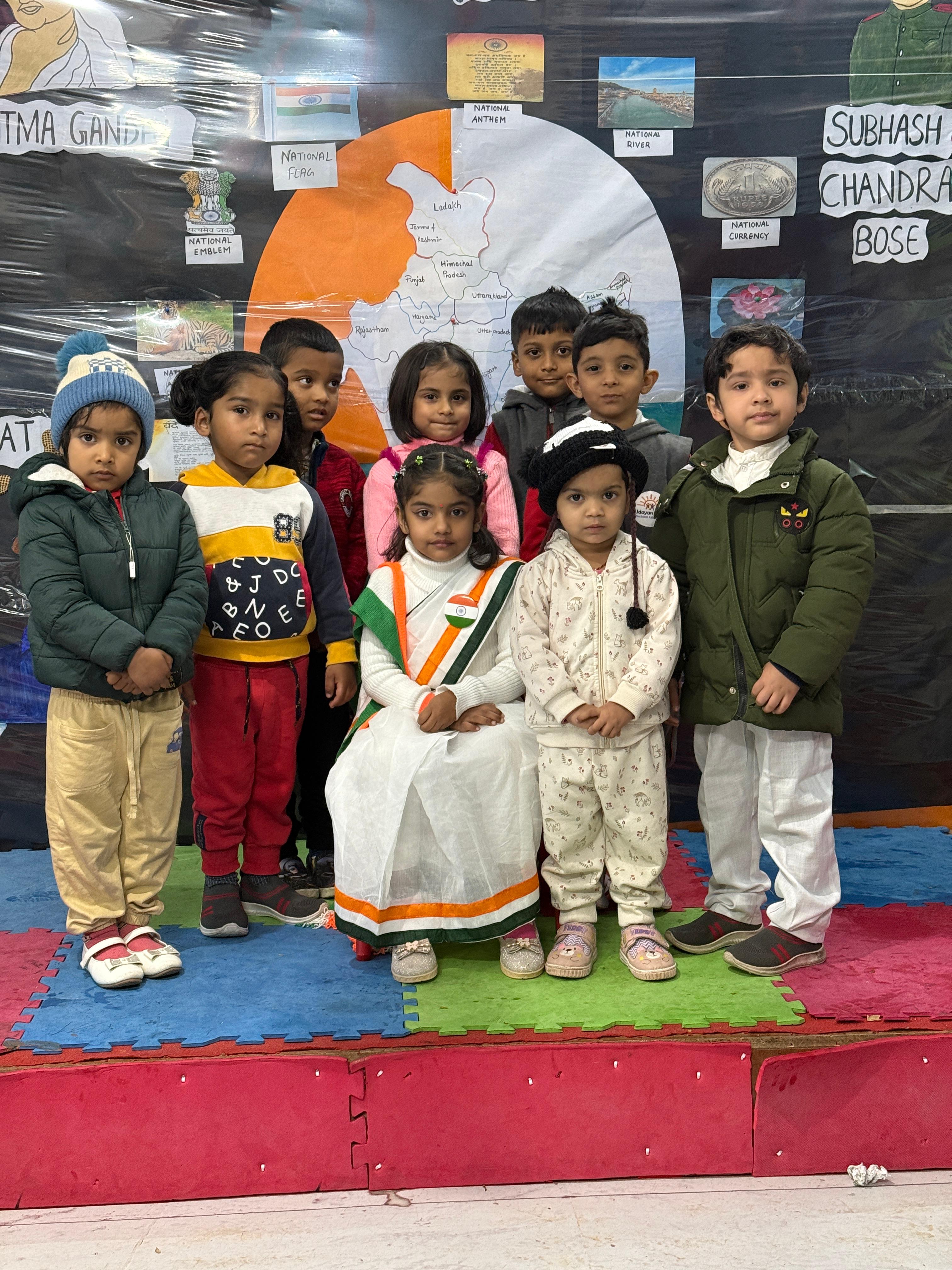 Happy Republic day celebration at udayan kidz  sec-8