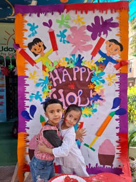 Holi celebration at udayan kidz sec-8