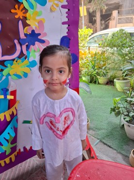 Holi celebration at udayan kidz sec-8