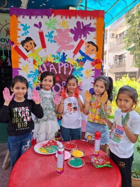 Holi celebration at udayan kidz sec-8