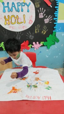 Holi celebration at udayan kidz sec-8